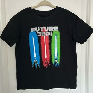 Star Wars Kids Black Jedi Lightsaber Graphic T-shirt Size 6 NWOT
